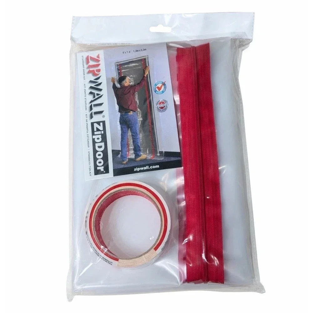 ZipWall ZipDoor Standard Door Kit Dust Barrier 4ft‎ x 7.5ft Sealed New